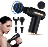 Tragbare Massagepistole mit LED-Touchscreen & 4 Aufsätzen